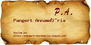 Pangert Annamária névjegykártya